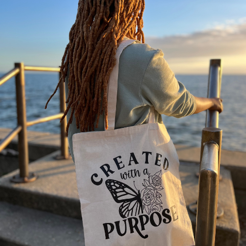 "Created With a Purpose" Tote Bag