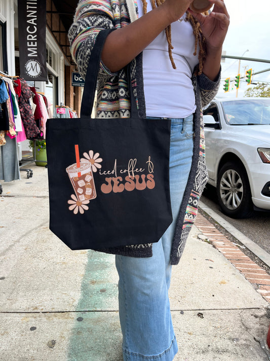 “Iced Coffee & Jesus Tote