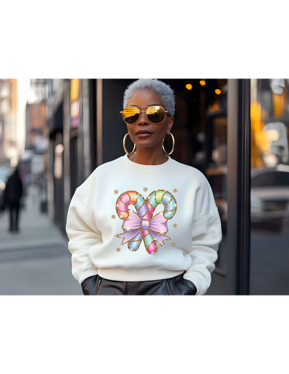 Pretty Pastel Candy Cane Sweatshirt